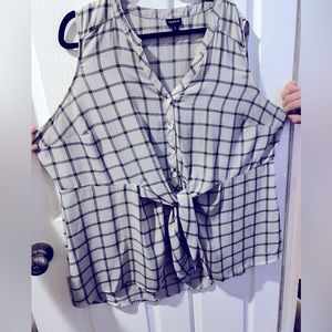 Torrid Black and White tank top with waist tie